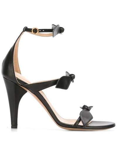 Chloé Mike Leather Knotted Bow Sandals In Black