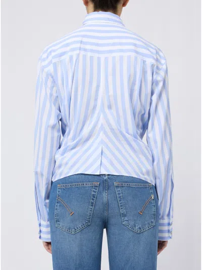 Sportmax Palmizi Striped Knotted Shirt In Blue