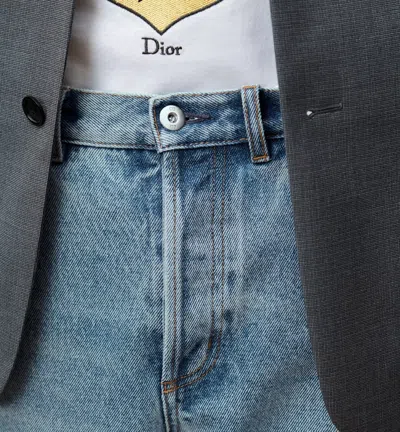 Dior Long Regular Jeans In Blue