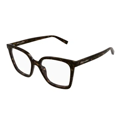 Saint Laurent Full Frame Glasses In Brown