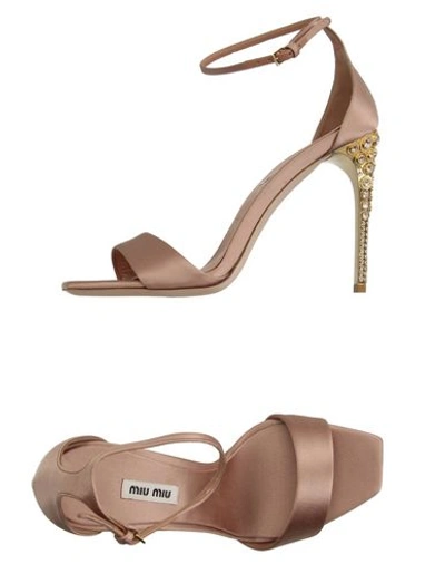 Miu Miu Sandals In Pale Pink