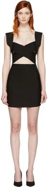 BALMAIN Black Criss Cross Knit Dress