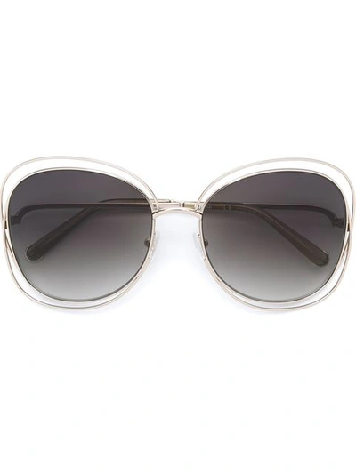 Chloé Women's Carlina Oversized Round Sunglasses, 60mm In Metallic
