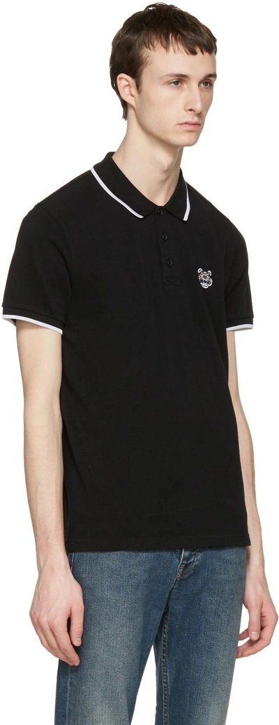 Shop Kenzo Black Tiger Patch Polo