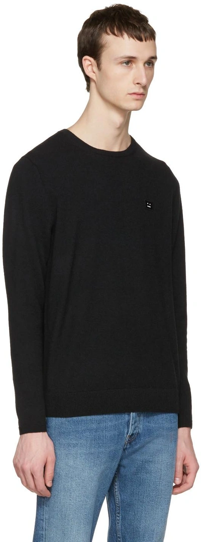 Shop Acne Studios Black Dasher O Face Sweater
