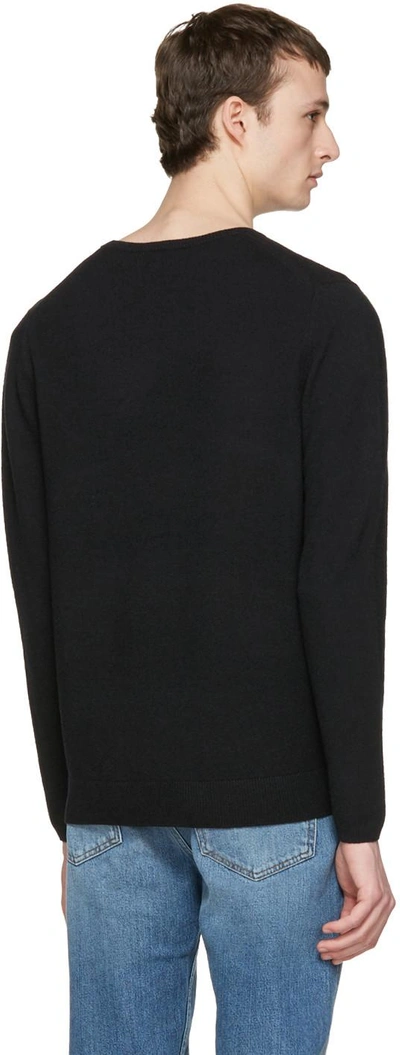 Shop Acne Studios Black Dasher O Face Sweater
