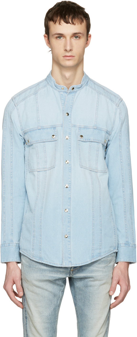 balmain denim shirt men
