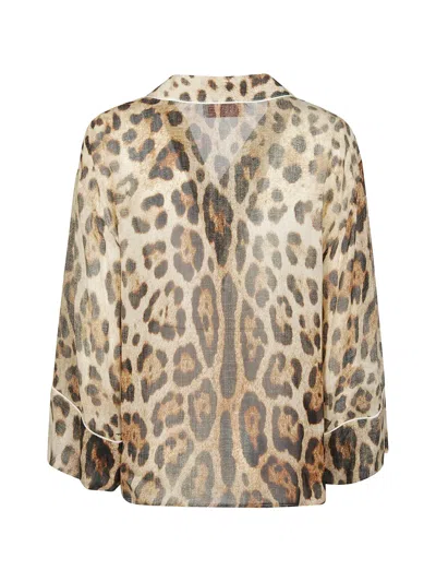 Ermanno Firenze Leopard-print Piped Blouse In Neutral