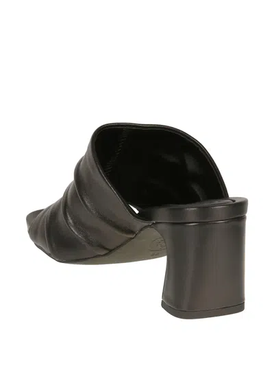 Ash High Heel Mules Ruched Front Drape In Black