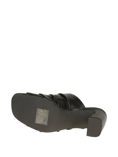 Ash High Heel Mules Ruched Front Drape In Black