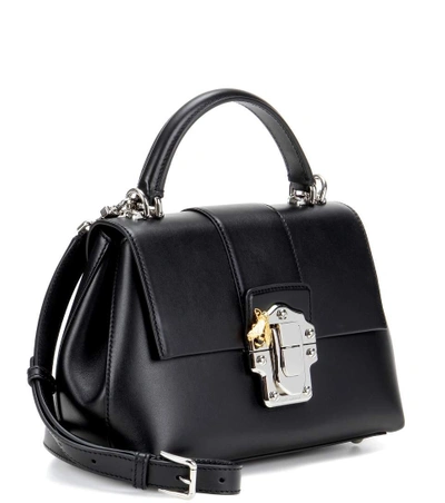 Shop Dolce & Gabbana Lucia Leather Shoulder Bag In Black