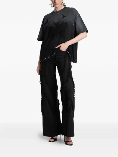 Blumarine Stud-embellished T-shirt In Black