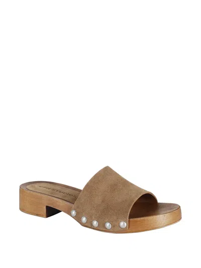 Copenhagen Studios Stud-embellished Suede Clogs In Brown