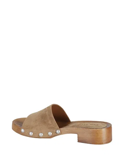 Copenhagen Studios Stud-embellished Suede Clogs In Brown