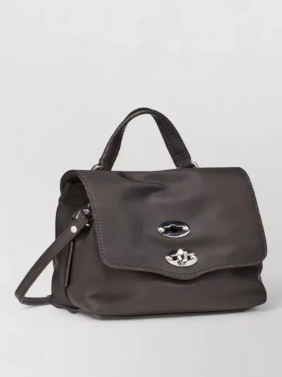 Zanellato Rectangular Handbag With Silver-tone Turn-lock Closure
