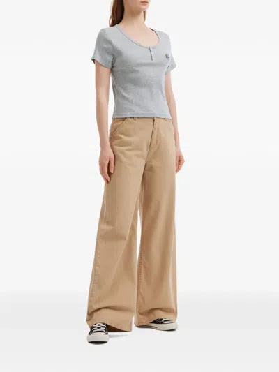 Chocoolate Ribbed Button T-shirt In Gray