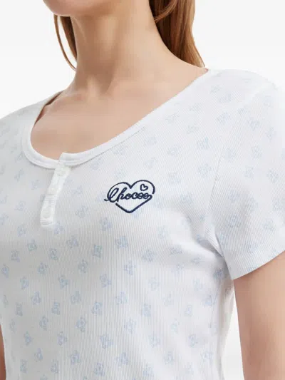 Chocoolate Pattern Logo T-shirt In White
