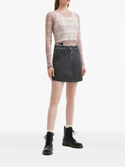 Izzue Check Long-sleeve T-shirt In Pink