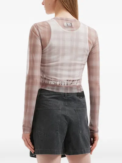 Izzue Check Long-sleeve T-shirt In Pink