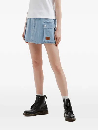 Chocoolate Cargo-pocket Mini Skirt In Blue