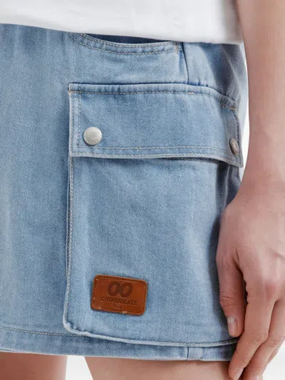 Chocoolate Cargo-pocket Mini Skirt In Blue
