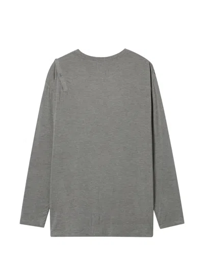 B+ab Buttoned Long-sleeve Top In Gray