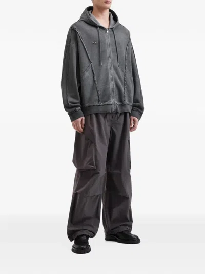 Five Cm Elasticated Multi Pocket Trousers In Gray