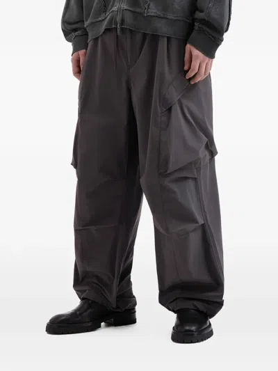 Five Cm Elasticated Multi Pocket Trousers In Gray