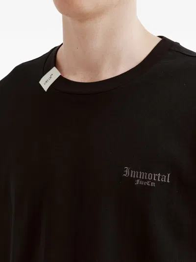 Five Cm Plaid-panel T-shirt In Black