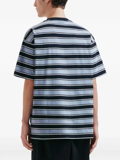 Izzue Striped Patch T-shirt In Blue
