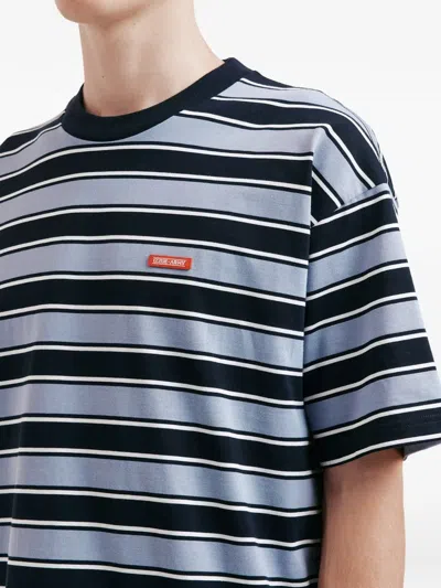 Izzue Striped Patch T-shirt In Blue
