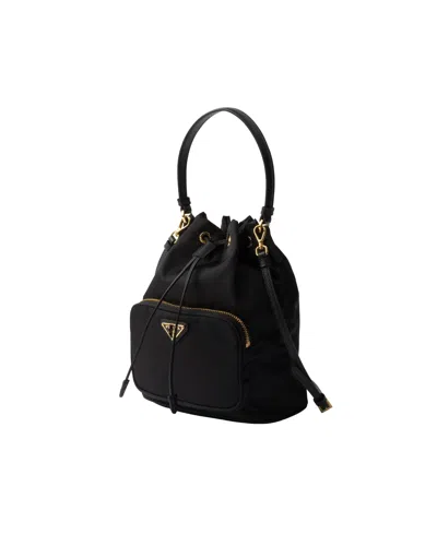 Prada Borsa A Secchiello Re-edition 1978 In Re-nylon Nero Donna In Black