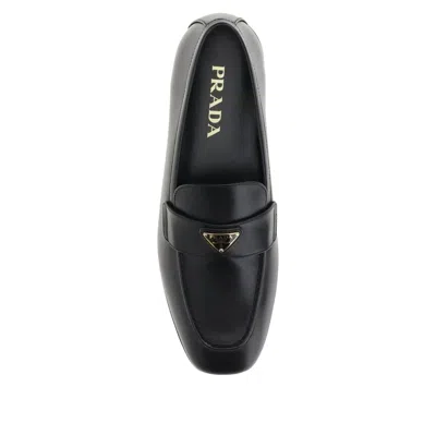Prada Leather Loafers In Black