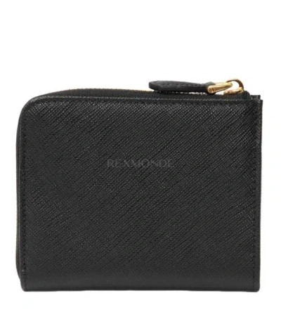 Prada Small Logo-triangle Wallet In Black