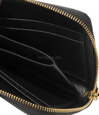 Prada Small Logo-triangle Wallet In Black