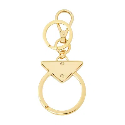 Prada Fw24 Logo Keyring 'gold' In Pattern