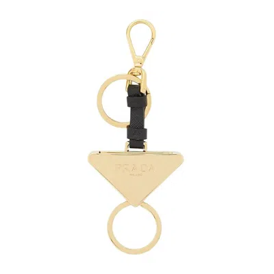 Prada Logo Keychain In Red