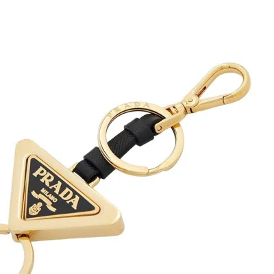 Prada Logo Keychain In Red