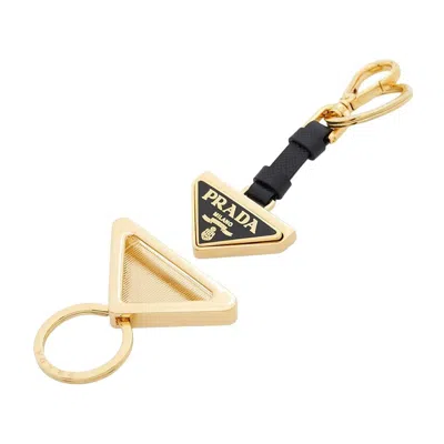 Prada Logo Keychain In Red