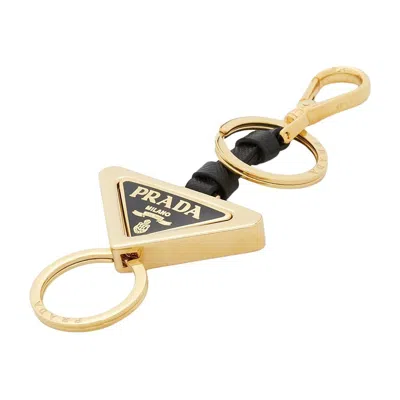 Prada Logo Keychain In Red
