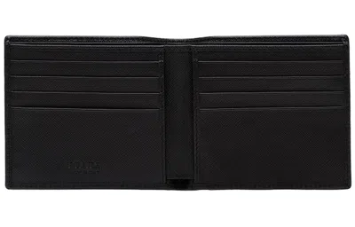 Prada Triangle Logo Bi-fold Wallet In Black