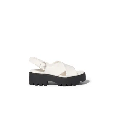 Miu Miu Platform Slingback Sandals In White
