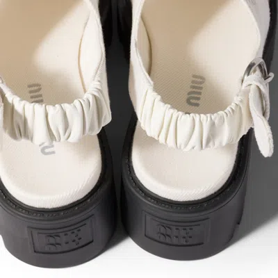 Miu Miu Platform Slingback Sandals In White