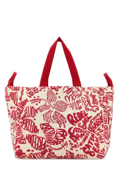 Dsquared2 Printed Canvas Shopping Bag In Multi