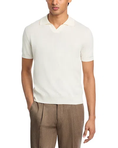 Canali Cotton And Silk-blend Polo Shirt In Neutral