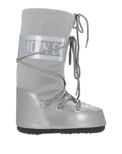 Moon Boot Mb Icon Glance Woman Boot Light Grey Size 8-9.5 Polyamide, Polyester, Pvc - Polyvinyl Chlo In Metallic
