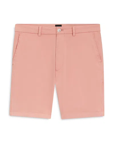 Hugo Boss Modern-fit Shorts In Stretch-cotton Twill In Pink