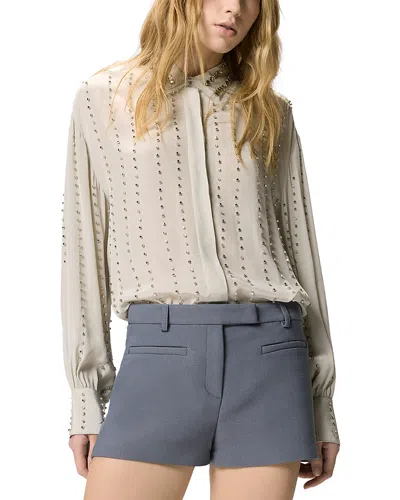 Pinko Camicia Leggera Con Righe Gioiello In Neutral