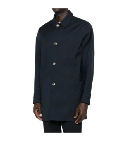 Herno 3 Layers Wool Storm Fabric Raincoat In Black