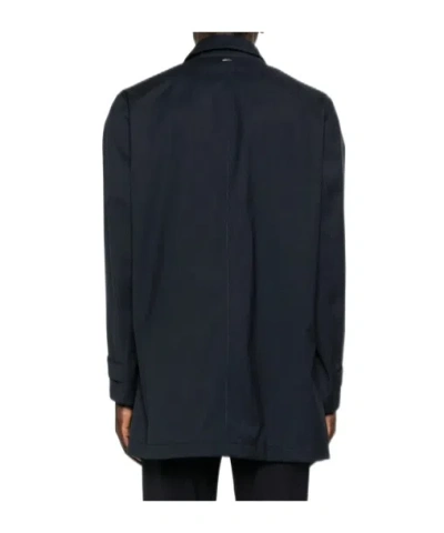 Herno 3 Layers Wool Storm Fabric Raincoat In Black